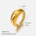 Women’s Jewelry Set Fashion Curved Stainless Steel Ring For Ladies Popular All Match Exaggerated Plain Real Gold Electroplated Titanium Steel Ring_ipsvogv.com