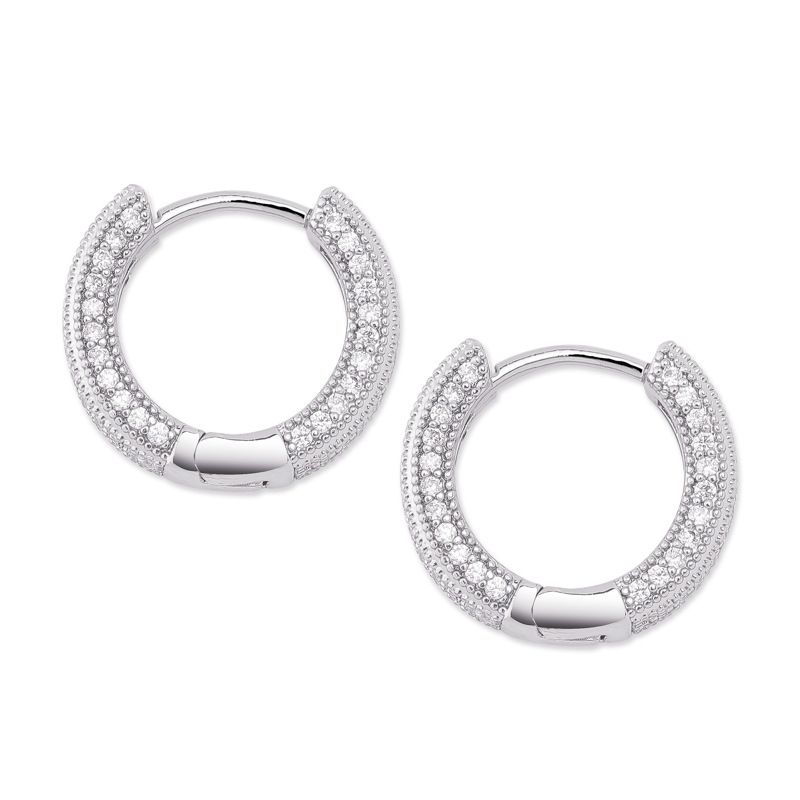 Ring Earrings Filled With Zircon Bling For Men And Women's Hip-hop Earrings, Gold Australian Jewelry_ipsvogv.com