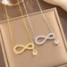 Titanium steel clavicle chain geometric design 8-word necklace Women's Light luxury niche high sense accessories ins style all-match jewelry_ipsvogv.com