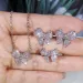 Fashion Cute Bow Pendant Necklace Earrings Brilliant Sterling Sier Bowknot Designer Necklaces sailormoon Choker Women_ipsvogv.com