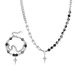Ice Crack Beads Titanium Steel Four Pointed Star Double Layer Stacking Bracelet Cold Style Personality Accessories Trendy Hip Hop Hand Jewelry_ipsvogv.com