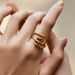 Irregular stacking ring color preservation business fashion OL ladies retro ring modern style real gold electroplating_ipsvogv.com