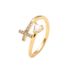 Sedoni Fashion Copper Plated True Gold Micro Inlaid Zircon Cross Women's Open Ring_ipsvogv.com