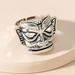Retro creative opening adjustable human face mask ring punk hip hop niche alloy ring men and women_ipsvogv.com