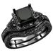 Sanjie Ins Zircon Couple Fashion Women's Gold Black Set Pair Ring Jewelry_ipsvogv.com