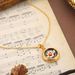 New Flower Enamel Oil Drip Fashion Earrings Oil Painting Series Literary Retro Round Advanced French Necklace Set_ipsvogv.com