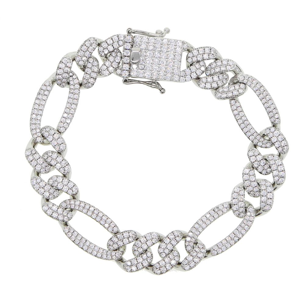 New 12mm Cuban Chain Cuban Chain Hip Hop Rap Men's Bracelet_ipsvogv.com