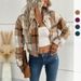 Women's clothing short plaid cardigan lapel jacket women_ipsvogv.com