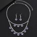New Fashion Personality Flower Inlaid Multi-layer Necklace And Earring Set Bridal Wedding Dress Banquet Accessories_ipsvogv.com