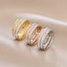 Flashing starry sky single and double row zircon titanium steel ring jewelry design light luxury couple diamond style does not fade_ipsvogv.com