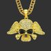 Hip Hop Exaggerated Accessories Men's Diamond-Studded Winged Skull Pendant Trendy Street Necklace_ipsvogv.com