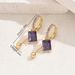 Women’s Jewelry Set Fashion Geometric Fresh And Sweet Small Fragrance Style Women's Earrings Niche Inlaid Amethyst High End Design Earrings_ipsvogv.com