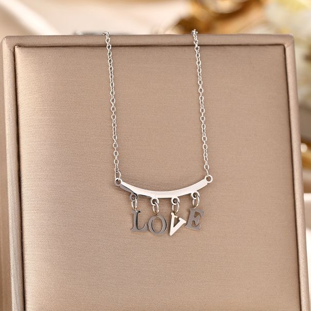Hot Selling Titanium Steel Necklace, Women's Fashion, Light Luxury Style, Letter LOVE Pendant, High-end Design,_ipsvogv.com
