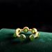 Ancient Gold Process S Simulation Hotan Jade Green Jasper Simple Opening Index Finger Ring Girl_ipsvogv.com
