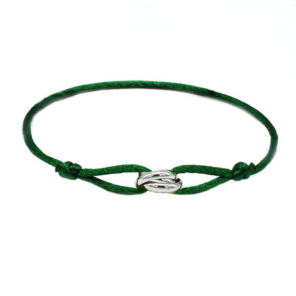 Designer Hand Woven Couple Stainless Steel DIY Bracelet With Color And Three Ring Adjustable Bracelet, Women's_ipsvogv.com
