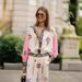 Women's clothing casual fashion all-match linen printed macaron long-sleeved suit_ipsvogv.com