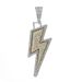 Hip Hop Alloy Full Diamond Lightning Pendant Necklace Men's Cuban Sweater Chain Jewelry_ipsvogv.com