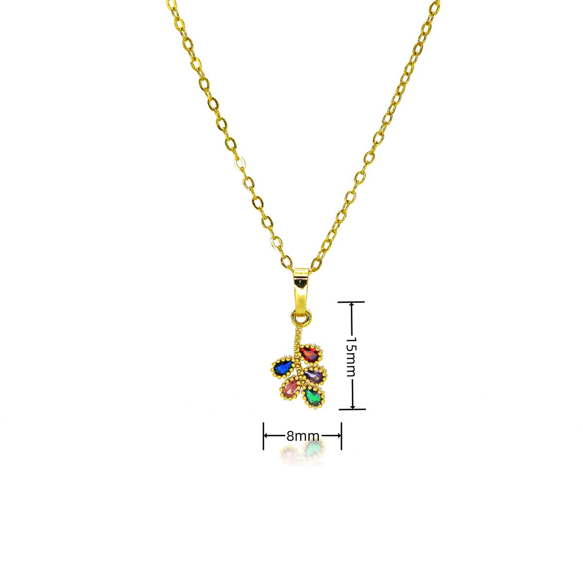 New Design, Simple Temperament, Leaf Flower Micro Inlaid Zircon Pendant Necklace_ipsvogv.com