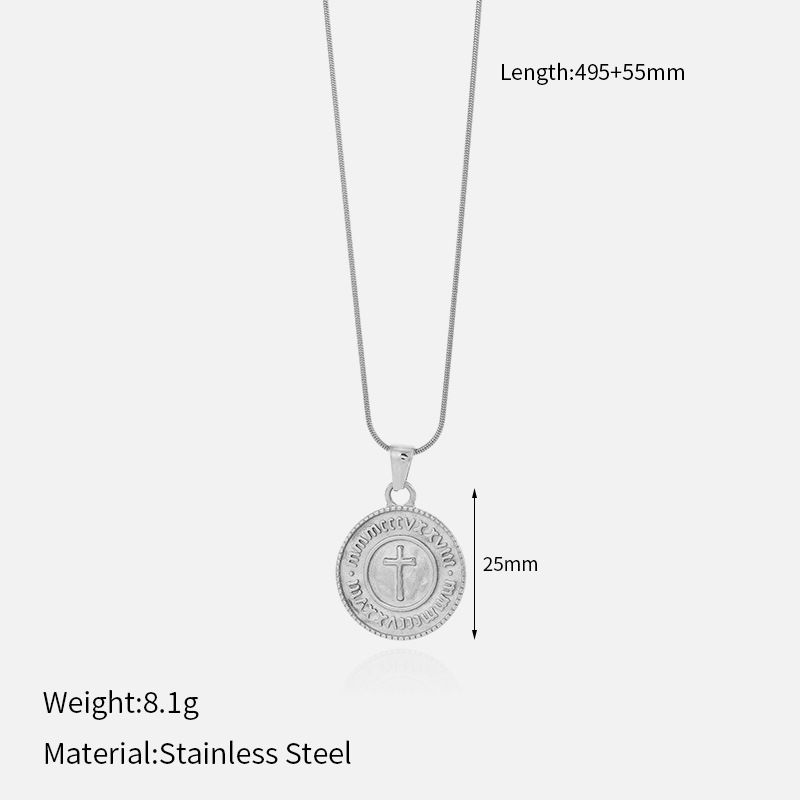 Cross & Lion Pendant Necklace - 304 Stainless Steel Chain For Men & Women_ipsvogv.com