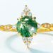 Retro Light Luxury Green Moss Ring Female S925 Silver Inlaid Water Grass Agate Ring Fashion All Match_ipsvogv.com