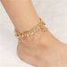 Fashionable Bohemian Summer Beach Gold Wave Chain Tassel Bell Ankle Bracelet Accessories Gift_ipsvogv.com