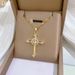 【 Titanium Steel 】 Cross Zircon Light Luxury Temperament Gorgeous Full Diamond Necklace Women's Versatile Collarbone_ipsvogv.com