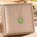 Korean Version Of Luxury Titanium Steel Necklace, Women's Cat's Eye Stone, Four Leaf Clover, Light Luxury, Niche Design,_ipsvogv.com