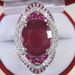 Sanjie Inlaid With Red Silver Plated Ring, Exaggerated Full Diamond Engagement Ring_ipsvogv.com