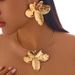 Irregular metal petal necklace female personality three dimensional flower clavicle necklace choker_ipsvogv.com