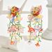 Japanese and Korean high-end flower colorful crystal, niche acrylic design, earrings, women's versatile earrings_ipsvogv.com