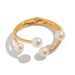 Diamond Shaped Smooth Opening With Striking Pattern, French Style Pearl Wrapped Bracelet_ipsvogv.com