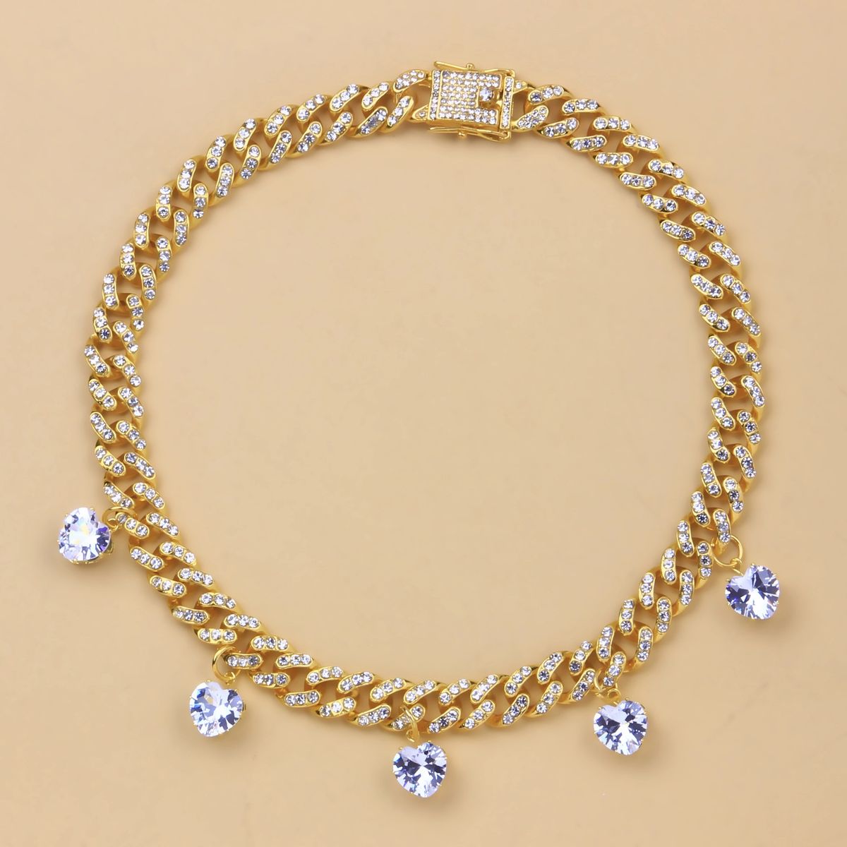 shiny Cuban zircon necklace Miami love pendant necklace Hip hop jewelry Hip hop_ipsvogv.com