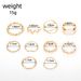 New Gold Combination Fashion Simple Fried Dough Twists Cross Irregular 10 Piece Set Ring_ipsvogv.com