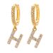 Gold Plated 26 Letter Zircon Earrings High End Niche Earrings Exquisite Ear Clips Temperament Earrings_ipsvogv.com