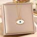 Necklace Women's Colorful Zircon Drip Oil Micro Inlaid Brass Gold-plated Devil's Eye Light Luxury Collarbone Chain_ipsvogv.com