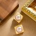 French Exquisite Fashion Small Fragrance Style Geometric Square Inlaid Pearl For Women With A Sense Of And Light Luxury_ipsvogv.com