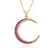 Light Luxury Copper Plated Colored Zircon Moon Love Pendant Necklace Female Niche Internet Celebrity Versatile Necklace_ipsvogv.com