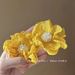 Moonlight Soft Gauze Atmosphere French Retro Chiffon Pearl Flower Earrings Exaggerated High End Small Fairy Temperament_ipsvogv.com