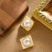 French Exquisite Fashion Small Fragrance Style Geometric Square Inlaid Pearl For Women With A Sense Of And Light Luxury_ipsvogv.com