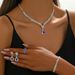 Jewelry Set Water Drop Wedding Necklace Earrings Bracelet Ring Simple Party Wear For Women_ipsvogv.com