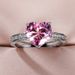 Cao Shi's New Wedding Set With AAA Heart Shaped Pink Diamond Zircon Ring For Women's Engagement Handicrafts_ipsvogv.com