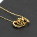 Fashionable Three Ring Roman Numerals Women's Titanium Steel Necklace With Letters, Mud Rose Gold Inlaid Diamonds,_ipsvogv.com