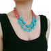 Multi layered turquoise exaggerated collarbone chain necklace accessory 7300_ipsvogv.com