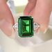 S925 silver 10*14 rectangular flat emerald ring for women, simple and elegant, one piece for delivery_ipsvogv.com