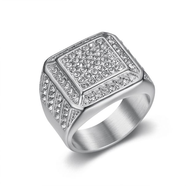 Men's Jewelry Set Fashion New Hip Hop Nightclub Ring Titanium Steel Vacuum Gold Plated Luxury Full Diamond Men's Ring_ipsvogv.com