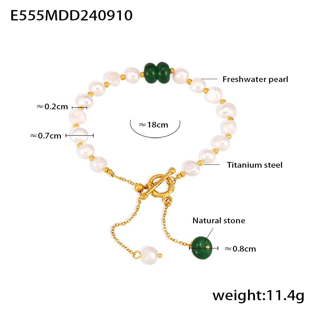 Freshwater Pearl Bracelet OT Buckle Tassel Natural Stone Pendant Small Fresh Wind Sweet Girl Handstring Jewelry_ipsvogv.com