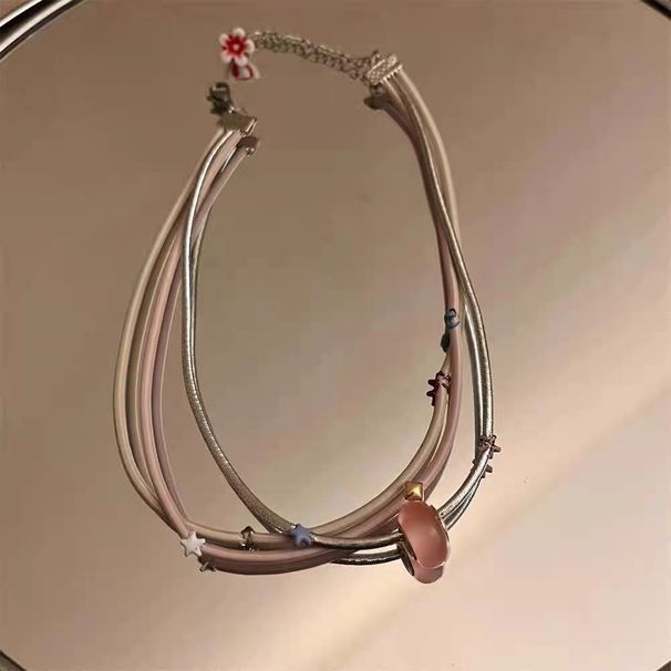 Colorful Elastic Rope Diamond Ball Multi Layer Y2k Hot Girl Necklace Versatile Millennial Cute Childlike Choker Necklace_ipsvogv.com