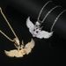 Men's Hip Hop Skull Pendant Necklace - Punk Style Gothic Jewelry With Zircon Accents - Adjustable 24-inch Chain In Silver & Gold Necklace Accessories_ipsvogv.com