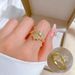 【 Real Gold Plating 】 Opened Five Point Star Fashion Micro Inlay Light Luxury Index Finger Ring, Netting Red, Same Cool_ipsvogv.com