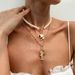Temperament Pearl Bead Love Fish Bone Pendant Fashionable Lock Shaped Key Collarbone Necklace_ipsvogv.com